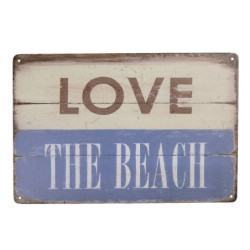 Kovová cedule s nápisem Love the Beach - 20*30 cm