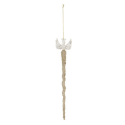 Závěsný skleněný anděl se třpytkami Léonne - 2*2*25 cm