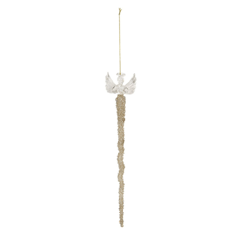 Závěsný skleněný anděl se třpytkami Léonne - 2*2*25 cm