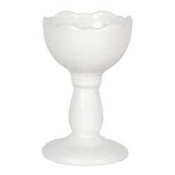 Keramický držák na vajíčko v bílé barvě  - Ø 6*9 cm
