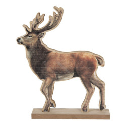 Dřevěná dekorace Jelen na podstavci - 22*5*26 cm