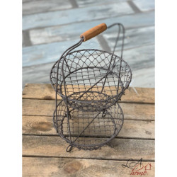 Drátěný etažér s madlem na přenášení Filaire – Ø 21*36 cm