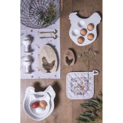 Bílá keramická miska v designu slepice Campagne - 23*26*7 cm