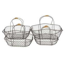 Set 4 drátěných košíků s uchy Filaire - 38*28*15*36 / 34*23*32 / 31*20*27 / 27*17*24 cm