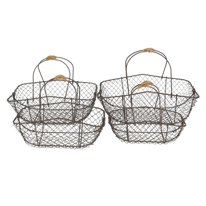 Set 4 drátěných košíků s uchy Filaire - 38*28*15*36 / 34*23*32 / 31*20*27 / 27*17*24 cm