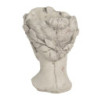 Šedý antik cementový květináč hlava ženy - 18*17,5*25,5 cm