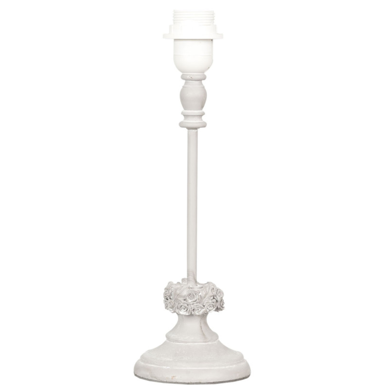 Šedá základna ke stolní lampě s růžičkami – Ø 11*35 cm E27/max 1*60W