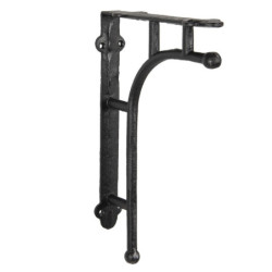 Černý litinový držák na polici - 4*16*27 cm
