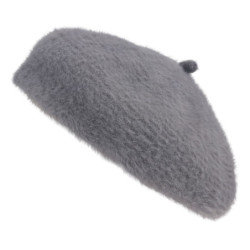 Šedý chlupatý dětský baret