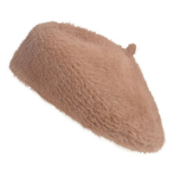 Dětský hnědý chlupatý baret