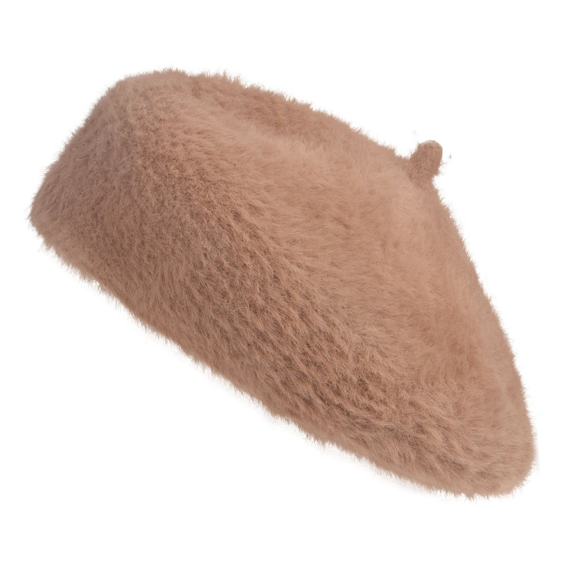 Dětský hnědý chlupatý baret