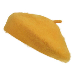 Okrově žlutý dětský baret