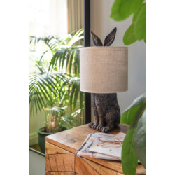 Stolní lampa v designu králíka s béžovým stínidlem – Ø 20*45 cm E27/max 1*60W