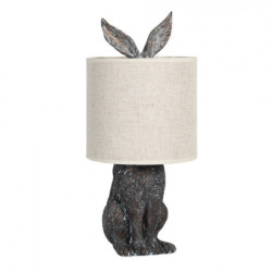 Stolní lampa v designu králíka s béžovým stínidlem – Ø 20*45 cm E27/max 1*60W