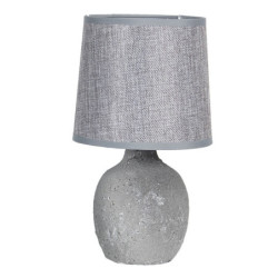 Šedá stolní lampa se šedým stínidlem - Ø 15*26 cm E14/max 1*40W