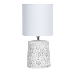 Stolní lampa s listy a bílým stínidlem - Ø  15*31 cm E14/max 1*40W