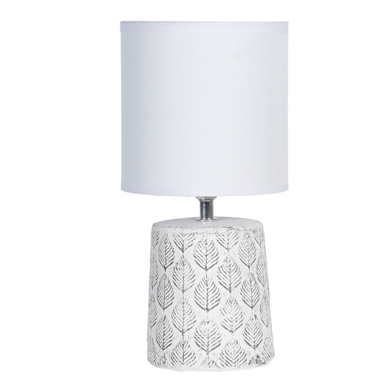 Stolní lampa s listy a bílým stínidlem - Ø  15*31 cm E14/max 1*40W