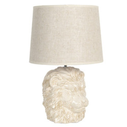 Béžová stolní lampa s hlavou lva - Ø 30*49 cm E27/max 1*60W