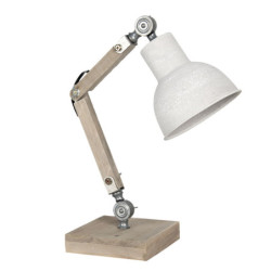 Dřevěno-kovová stolní lampa Amaury - 15*15*47 cm E27/max 1*60W