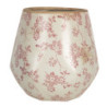 Retro obal na květináč s růžovými květy Mali - Ø17*18 cm
