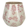 Retro obal na květináč s růžovými květy Mali - Ø  11*11 cm
