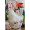 Dekorace vintage kohoutek s růžemi Rose - 9*6*11 cm