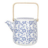 Porcelánová konvička na čaj s modrými květy - 0,8L
