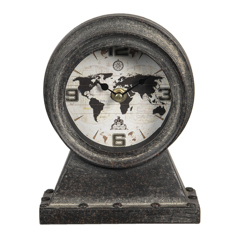 Vintage stolní hodiny The World - 15*8*19 cm / 1*AA