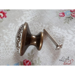 Vintage úchytka s ornamenty - Ø 2 cm