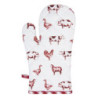 Kuchyňská bavlněná chňapka Country Life Animals bílo-červená- 16*30 cm
