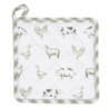 Bavlněná podložka pod hrnec Country Life Animals bílo-zelená - 20*20 cm