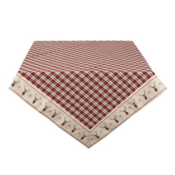 Kostkovaný ubrus na stůl s jeleny Cosy Lodge - 100*100 cm