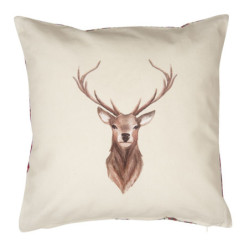 Béžový povlak na polštář s jelenem Cosy Lodge - 40*40 cm