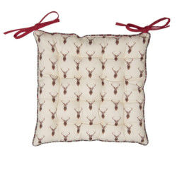 Béžový podsedák s jelenem Cosy Lodge- 40*40 cm