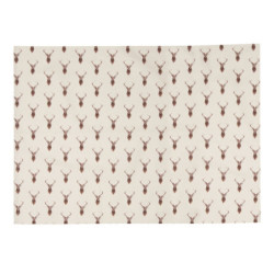 Béžové prostírání s jeleny Cosy Lodge - 48*33 cm - sada 6ks