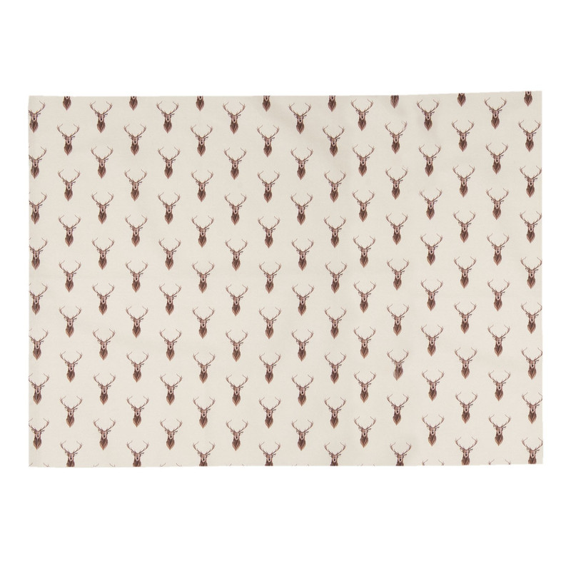 Béžové prostírání s jeleny Cosy Lodge - 48*33 cm - sada 6ks