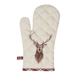 Béžová chňapka s jelenem Cosy Lodge - 16*30 cm