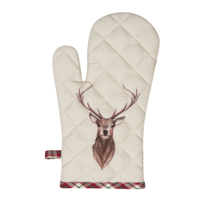 Béžová chňapka s jelenem Cosy Lodge - 16*30 cm