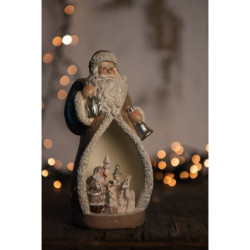 Dekorativní soška Santy se zvířátky s LED osvětlením - 8*7*17 cm