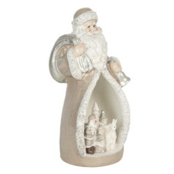 Dekorativní soška Santy se zvířátky s LED osvětlením - 8*7*17 cm