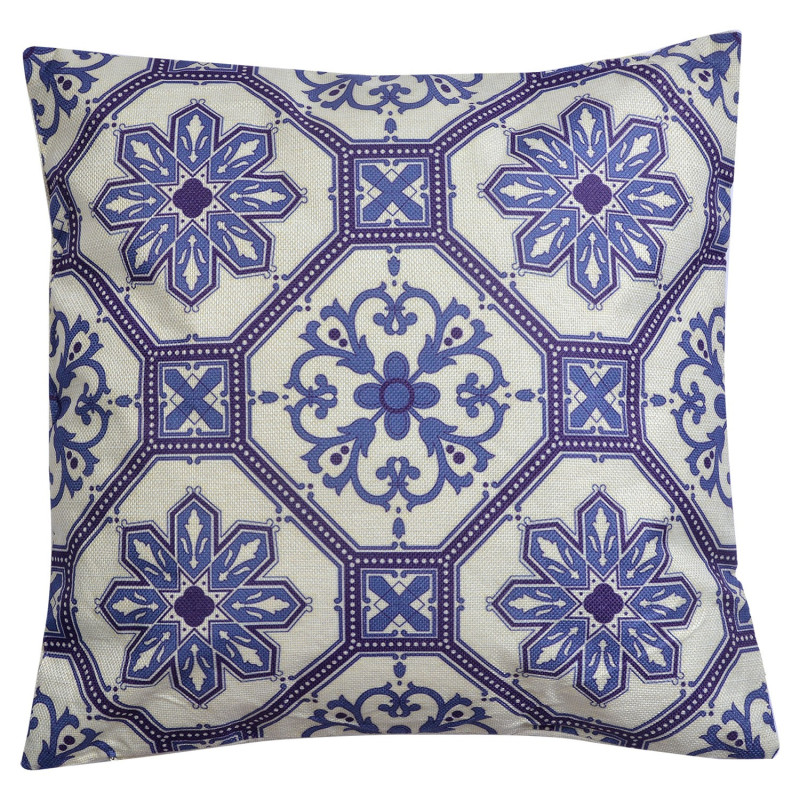 Polštář s modrými ornamenty - 43*43 cm