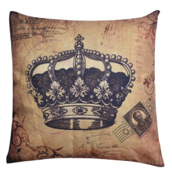 Polštář s historickým potiskem a korunou - 43*43 cm