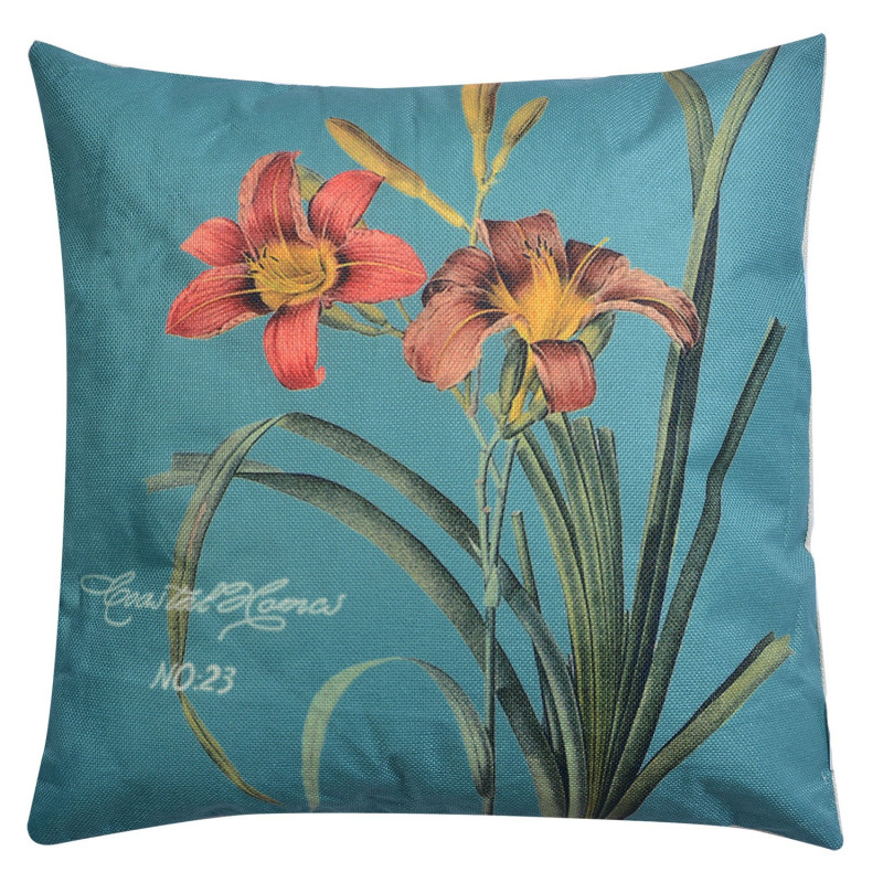 Dekorační polštář s výplní s motivem lilií - 43*43 cm