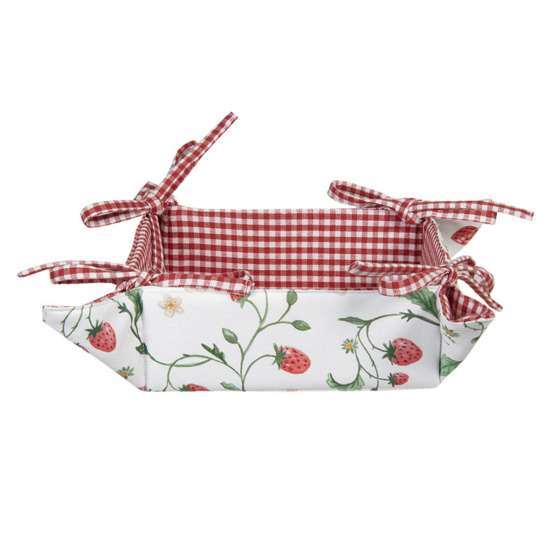 Bavlněný košík na pečivo Wild Strawberries - 35*35*8 cm