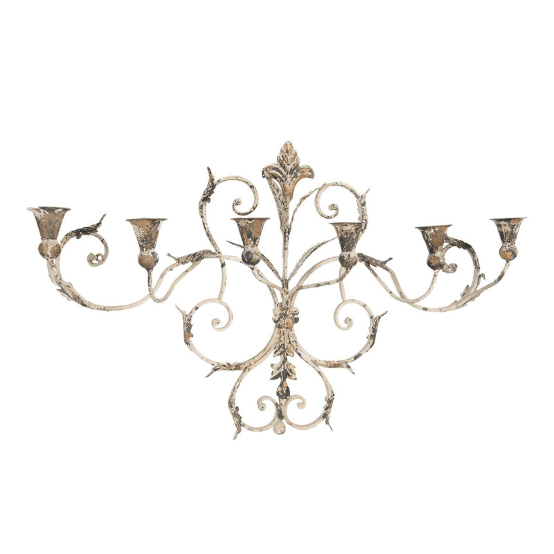 Nástěnný vintage svícen s ornamenty Régis - 82*15*48 cm