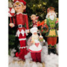 Vánoční dekorace Santa cukrář s perníkovou chaloupkou - 13*10*28 cm