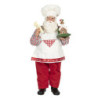 Vánoční dekorace Santa cukrář s perníkovou chaloupkou - 13*10*28 cm