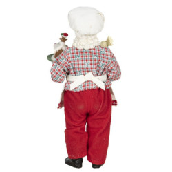 Vánoční dekorace Santa cukrář s perníkovou chaloupkou - 13*10*28 cm