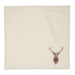 Béžové textilní ubrousky s jelenem Cosy Lodge - 40*40 cm - sada 6ks