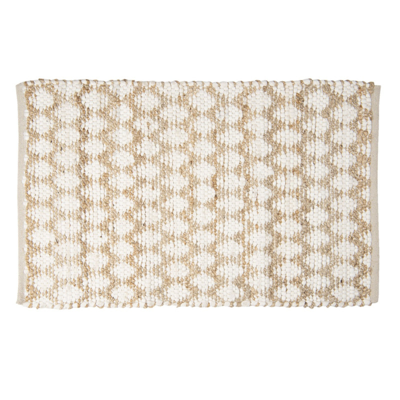 Hnědo -bílý jutový koberec - 60*90 cm